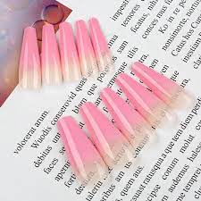 Buy 24 pcs press on nails long fake nails acrylic nails bullet adhesive tape on Nails Design Nails for Women and Girl